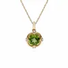 Gemondo 9ct Yellow Gold Halo Peridot & Diamond Round Cut Pendant on 45cm Chain sold by Gemondo Jewellery