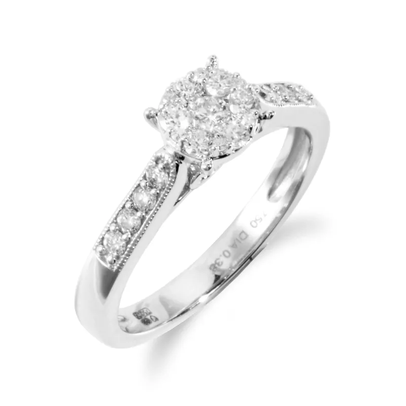 Classic Round Diamond Solitaire Ring in 18ct White Gold sold by Gemondo Jewellery