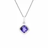 Classic Cushion Amethyst Bezel Set Pendant in 9ct White Gold sold by Gemondo Jewellery