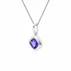 Classic Cushion Amethyst Bezel Set Pendant in 9ct White Gold sold by Gemondo Jewellery