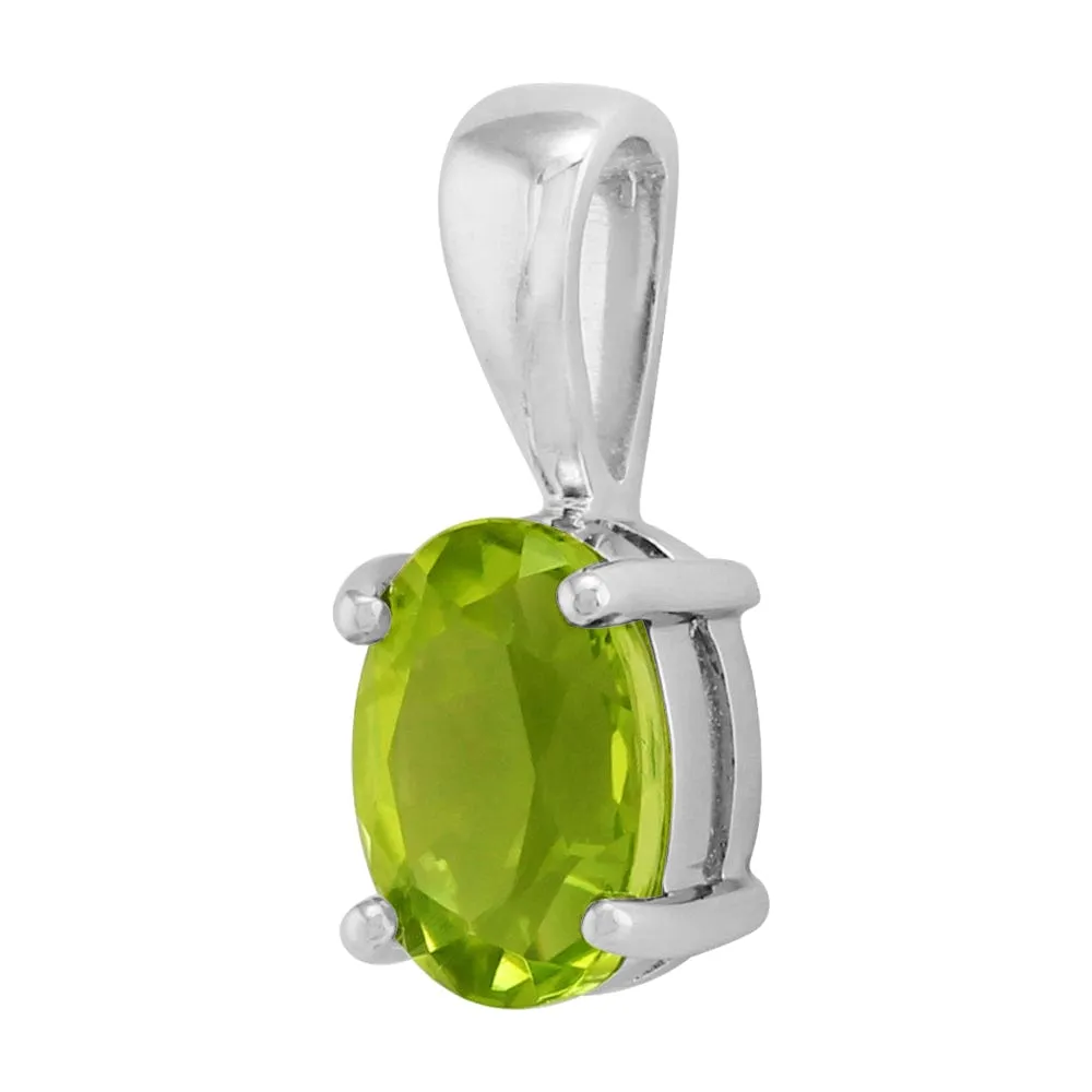 Classic Oval Peridot Pendant in 9ct White Gold sold by Gemondo Jewellery product image thumbnail 2
