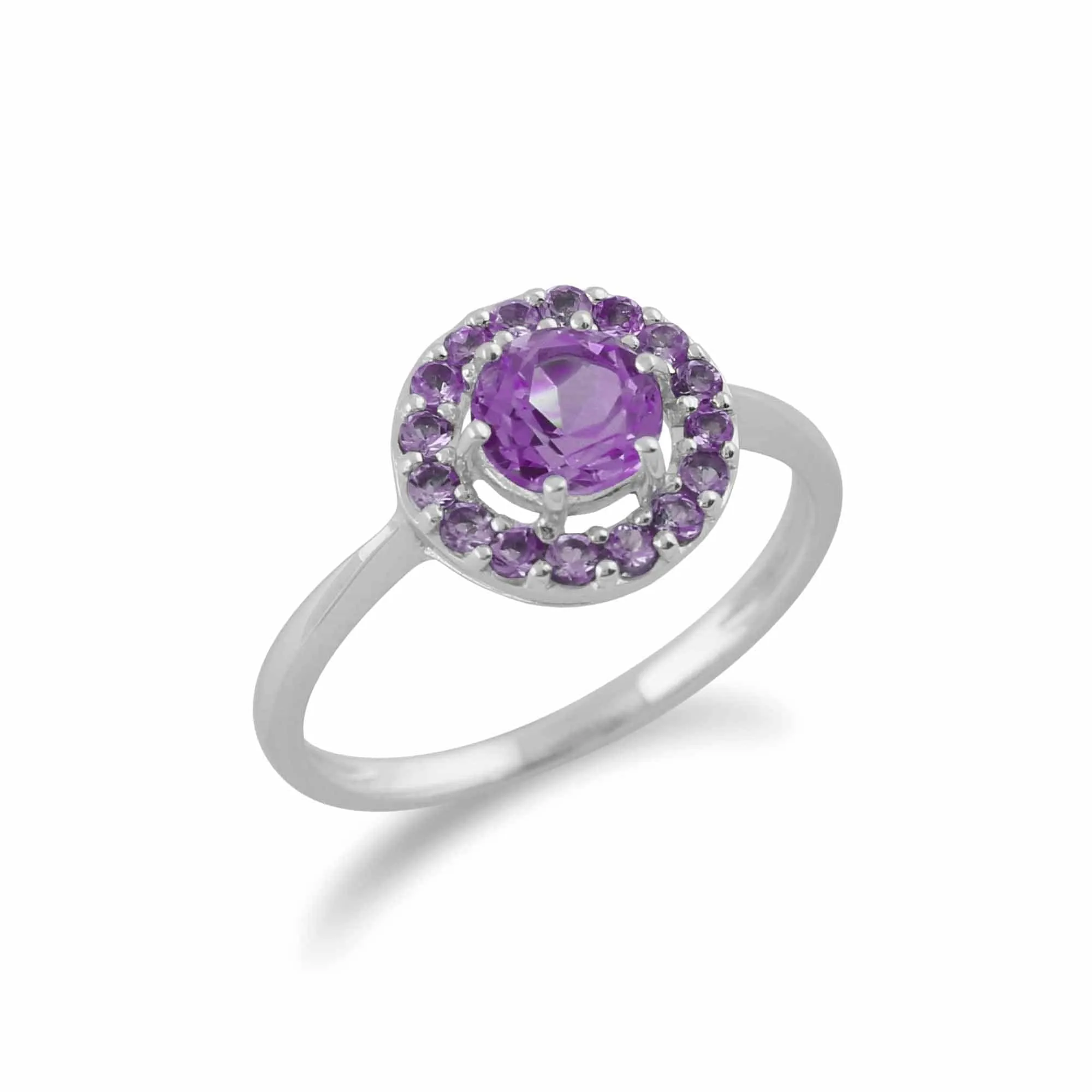 Gemondo 9ct White Gold Natural Amethyst 6 Claw Cluster Ring sold by Gemondo Jewellery product image thumbnail 2