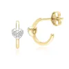 Diamond Half Hoop Love Heart Earrings in 9ct Yellow Gold sold by Gemondo Jewellery