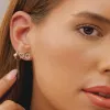 Diamond Half Hoop Love Heart Earrings in 9ct Yellow Gold sold by Gemondo Jewellery