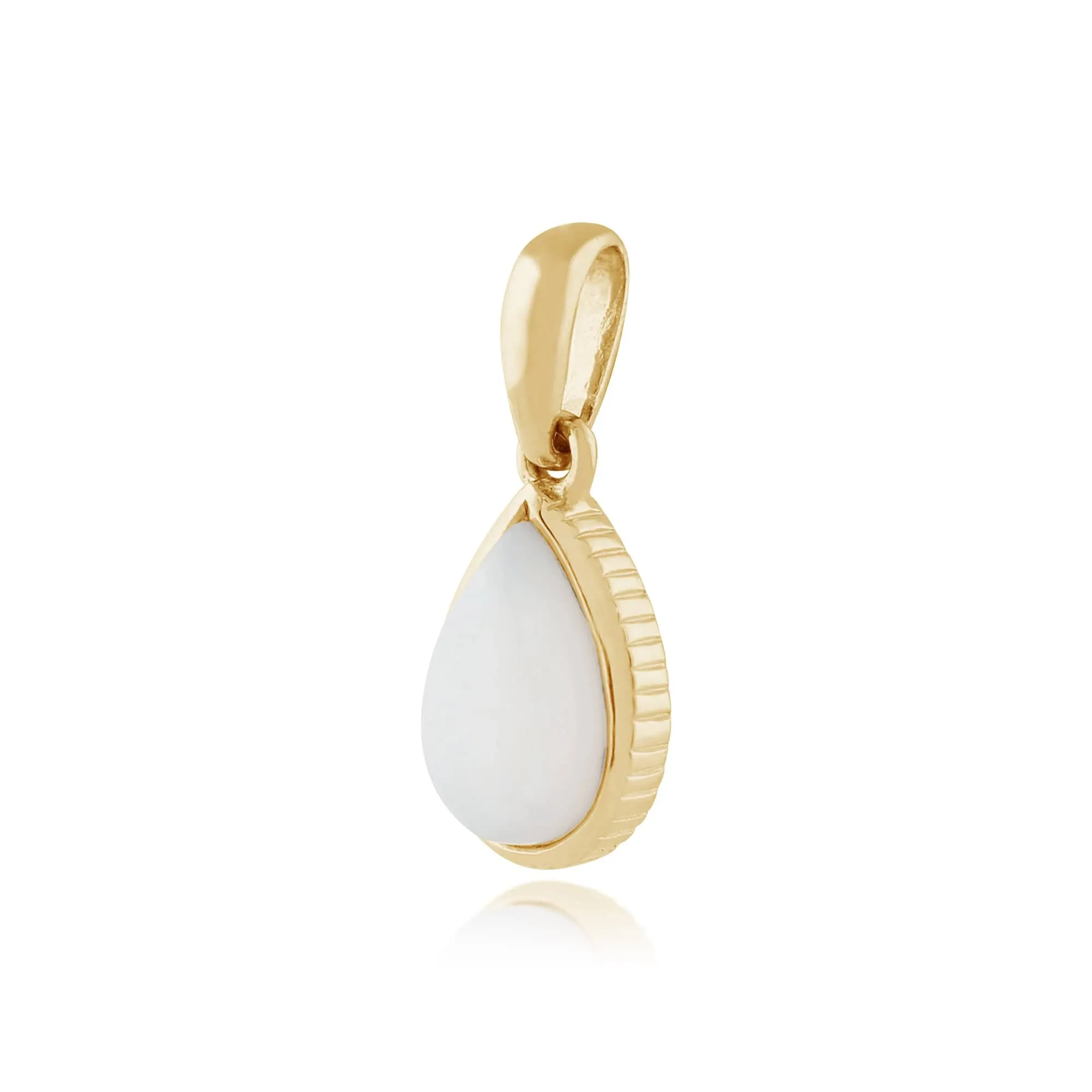 Classic Pear Opal Single Stone Bezel Drop Earrings & Pendant Set in 9ct Yellow Gold sold by Gemondo Jewellery product image thumbnail 5