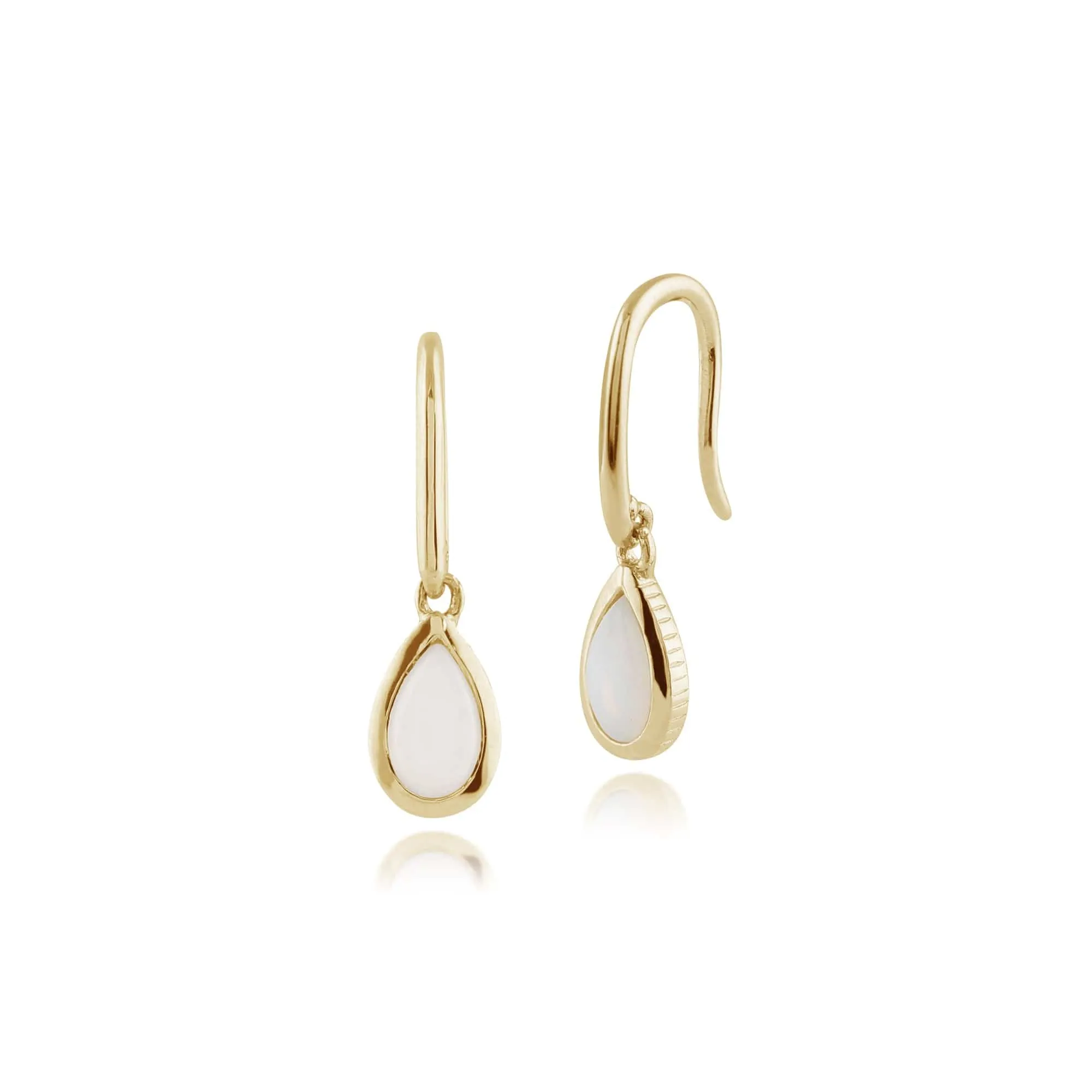 Classic Pear Opal Single Stone Bezel Drop Earrings & Pendant Set in 9ct Yellow Gold sold by Gemondo Jewellery product image thumbnail 2