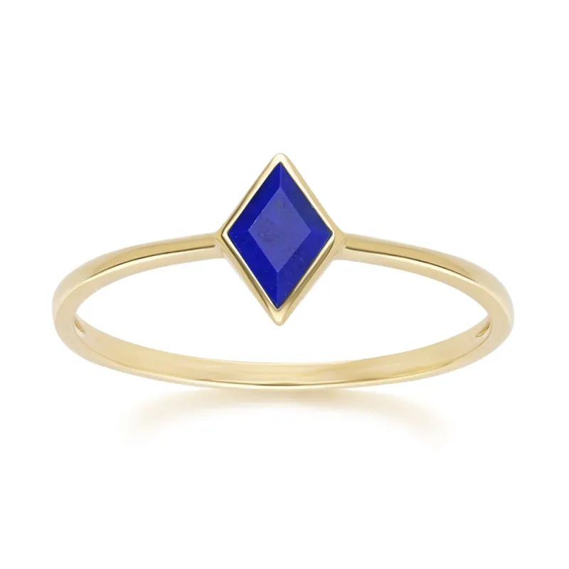 Classic Lapis Lazuli Ring in 9ct Yellow Gold sold by Gemondo Jewellery