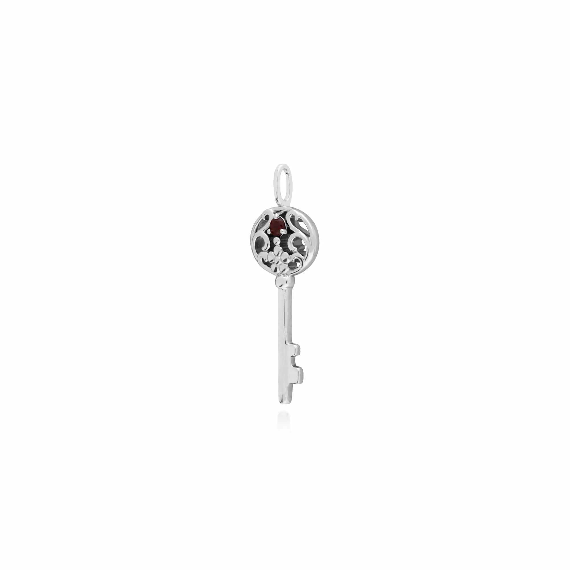 Gemondo Sterling Silver Garnet Big Key Charm sold by Gemondo Jewellery product image thumbnail 2