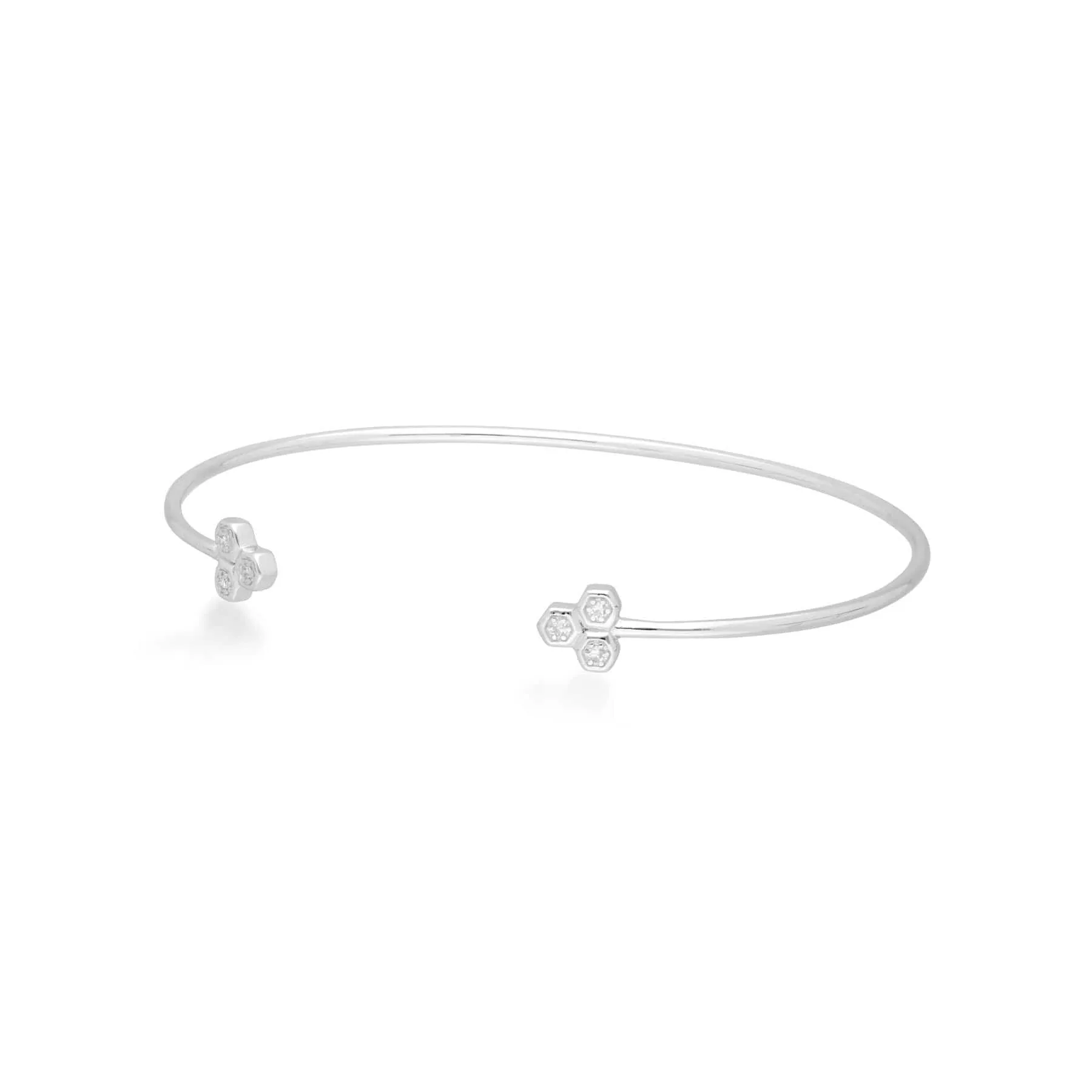 Diamond Trilogy Geometric Bangle in 9ct White Gold sold by Gemondo Jewellery product image thumbnail 4