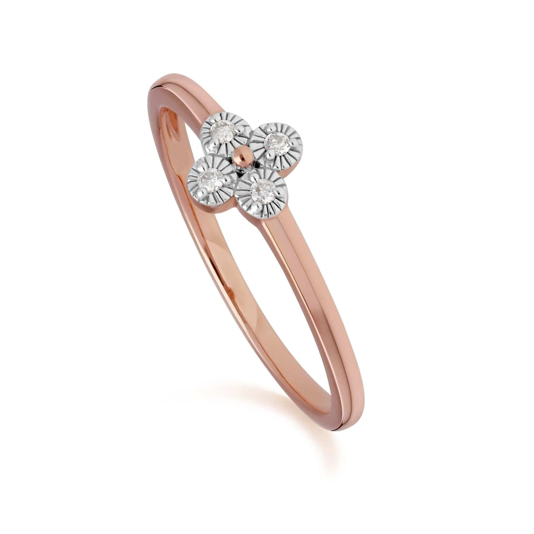 Diamond Flowers Ring in 9ct Rose Gold sold by Gemondo Jewellery