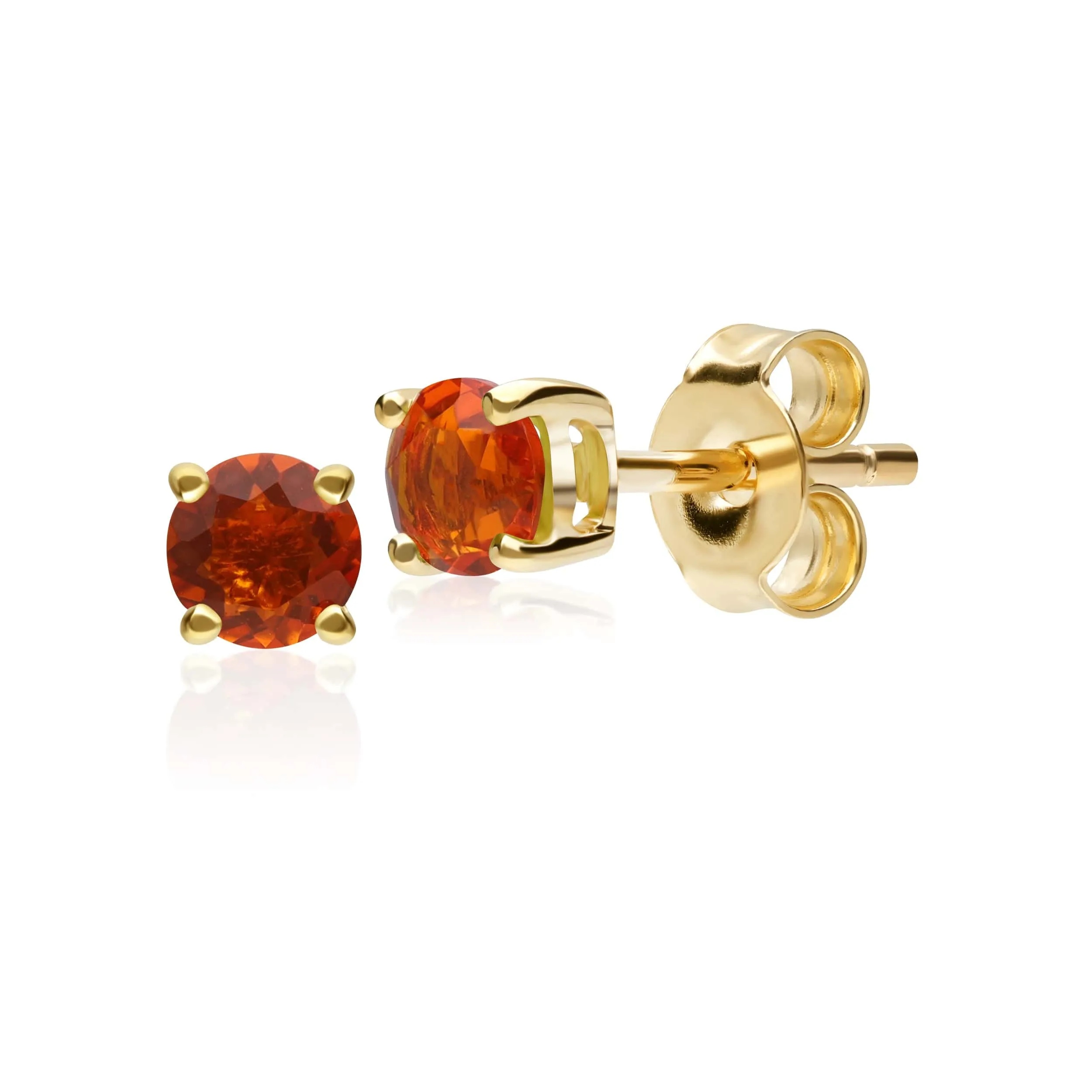 Classic Round Fire Opal Stud Earrings in 9ct Yellow Gold 3.5mm sold by Gemondo Jewellery