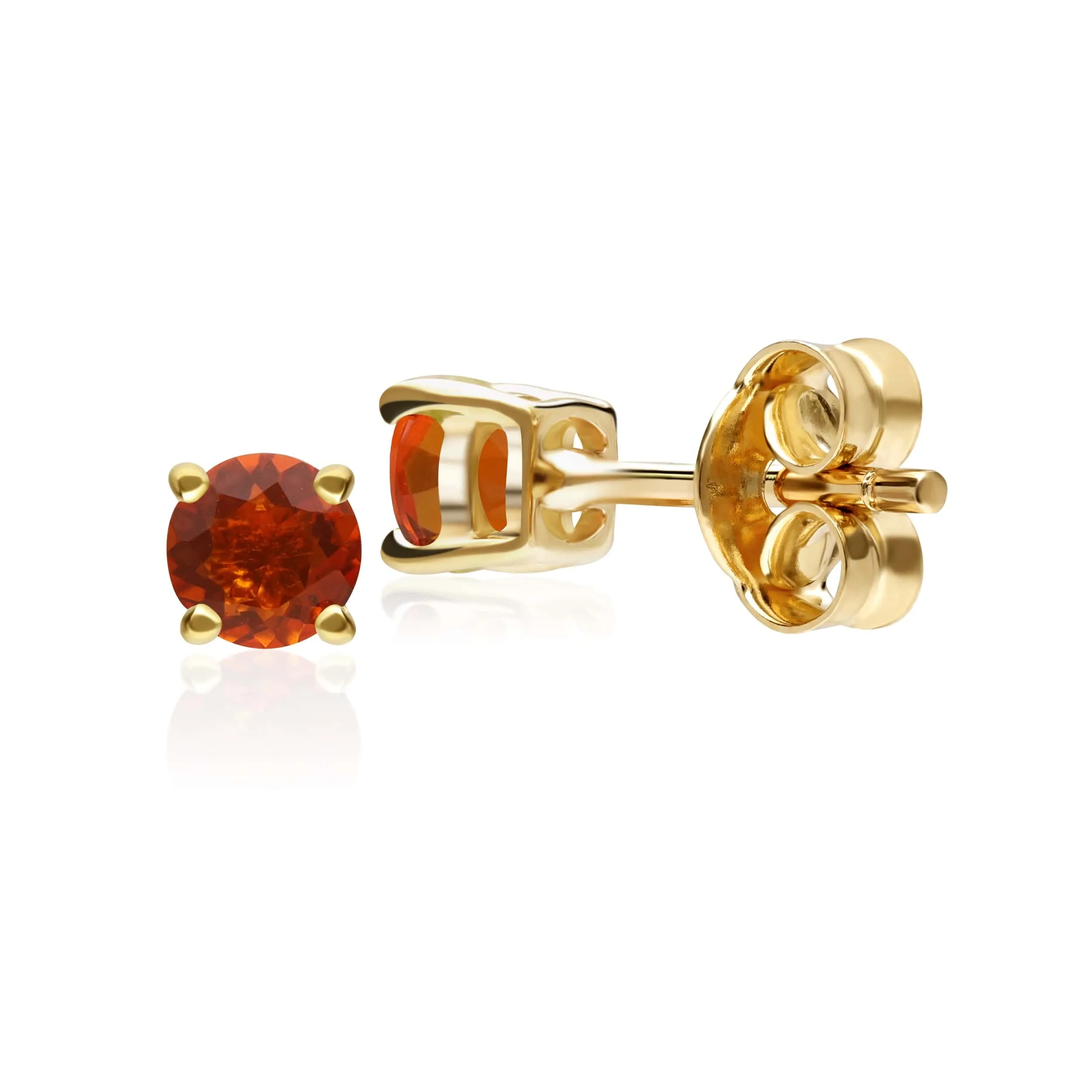 Classic Round Fire Opal Stud Earrings in 9ct Yellow Gold 3.5mm sold by Gemondo Jewellery product image thumbnail 2