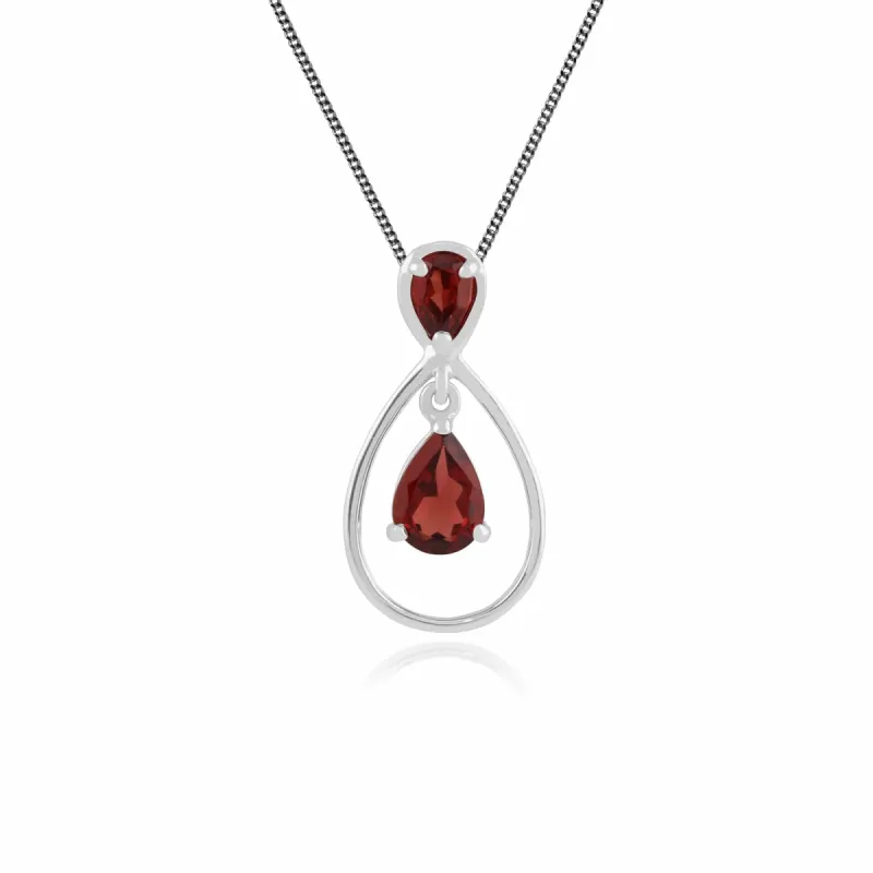 Gemondo 9ct White Gold 1.09ct Garnet Pendant on 45cm Chain sold by Gemondo Jewellery