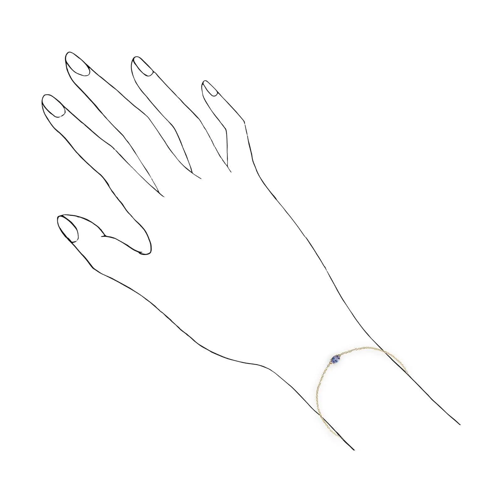 Classic Oval Tanzanite Single Stone Bracelet in 9ct Yellow Gold sold by Gemondo Jewellery product image thumbnail 3