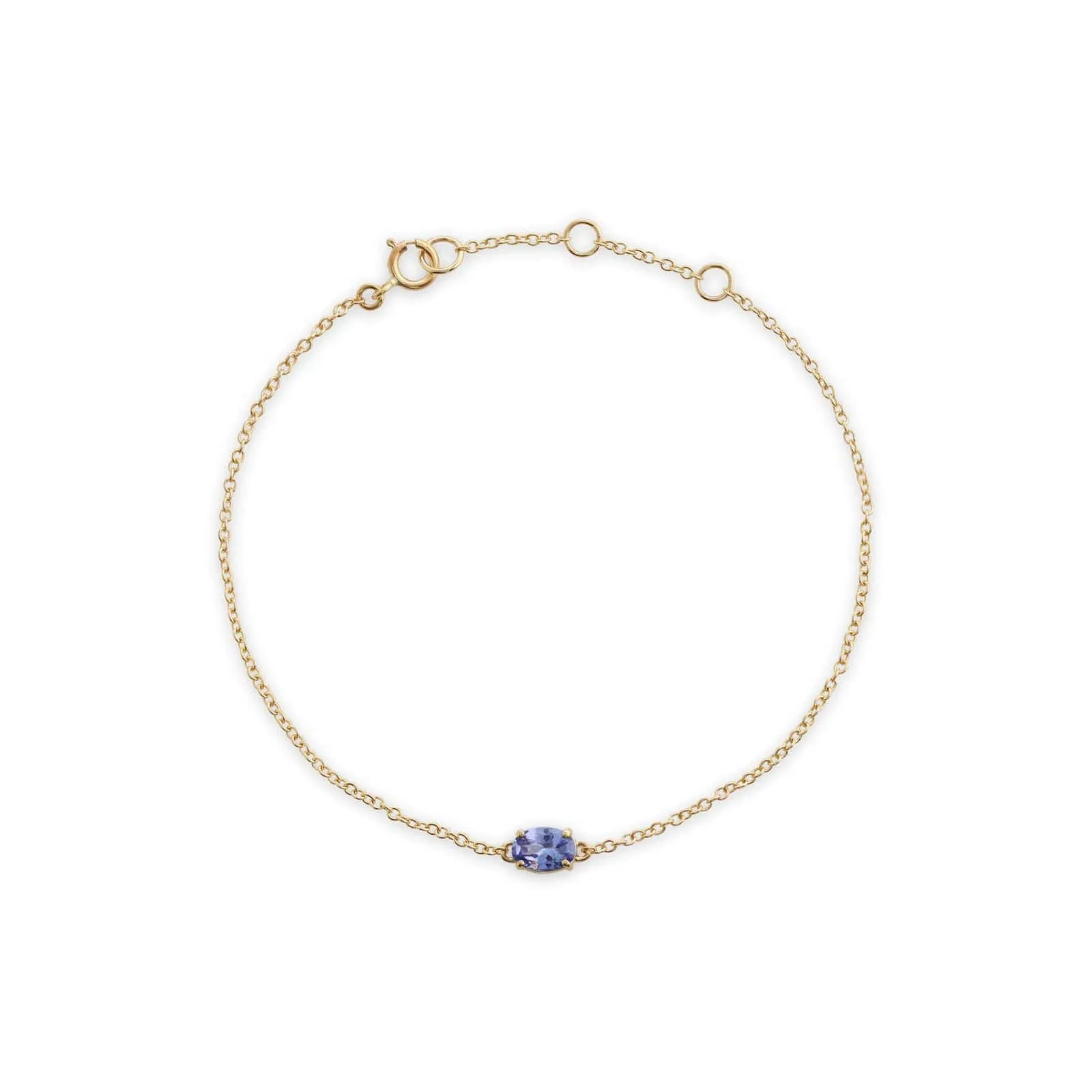 Classic Oval Tanzanite Single Stone Bracelet in 9ct Yellow Gold sold by Gemondo Jewellery product image thumbnail 2