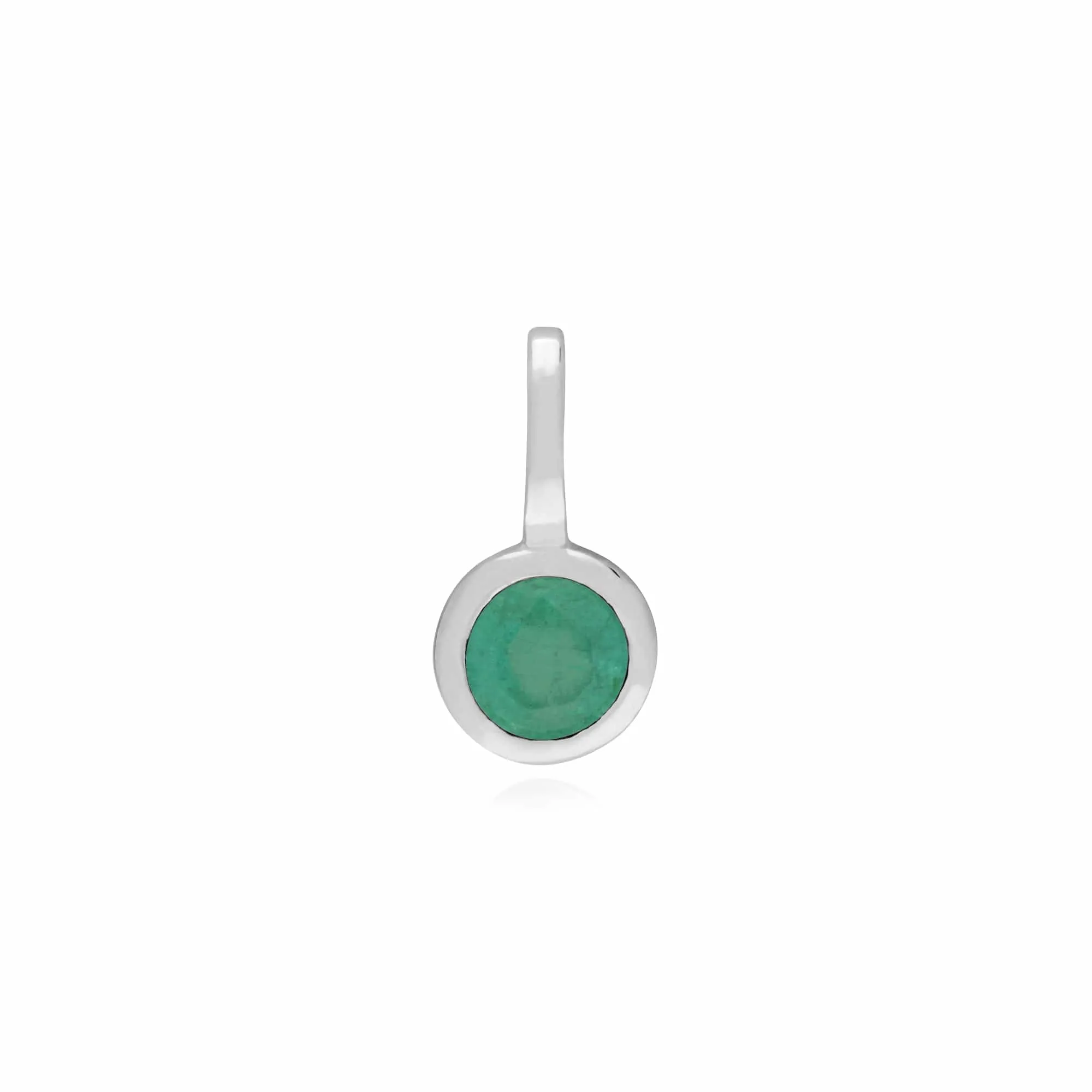 Classic Swirl Heart Lock Pendant & Emerald Charm in 925 Sterling Silver sold by Gemondo Jewellery product image thumbnail 2
