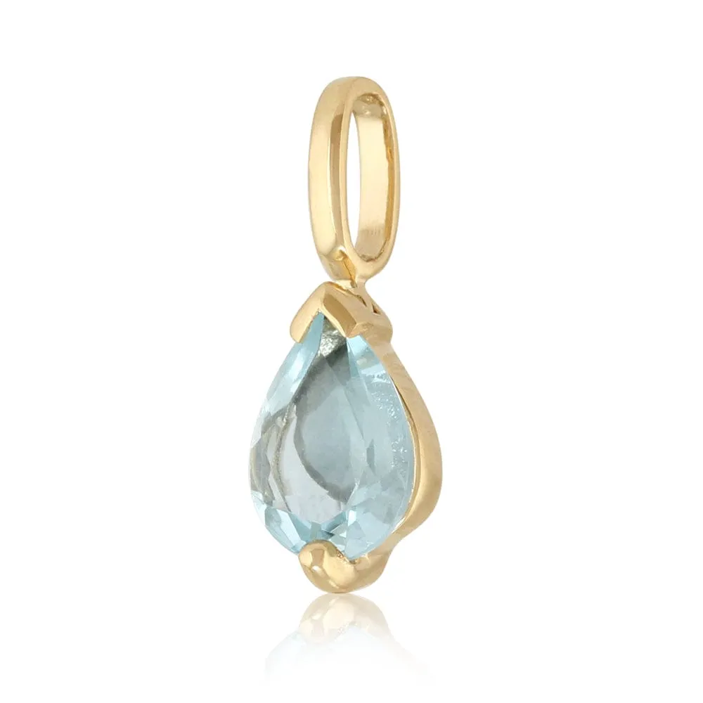 Classic Pear Aquamarine Pendant in 9ct Yellow Gold sold by Gemondo Jewellery product image thumbnail 2
