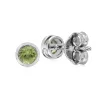 Classic Round Peridot Bezel Stud Earrings in Sterling Silver sold by Gemondo Jewellery