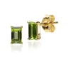 Classic Baguette Peridot Stud Earrings in 9ct Yellow Gold sold by Gemondo Jewellery