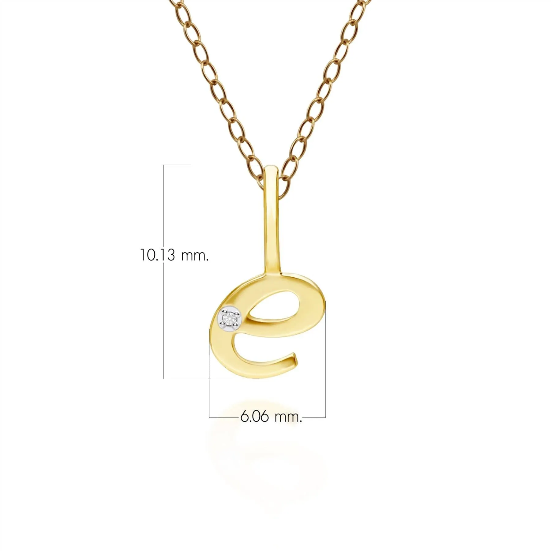 Alphabet Letter E Diamond pendant in 9ct Yellow Gold sold by Gemondo Jewellery product image thumbnail 3