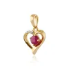 Classic Round Ruby & Diamond Heart Pendant in 9ct Yellow Gold sold by Gemondo Jewellery