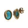 ECFEW™ Turquoise Winding Snake Stud Earrings in Gold Plated Sterling Silver sold by Gemondo Jewellery