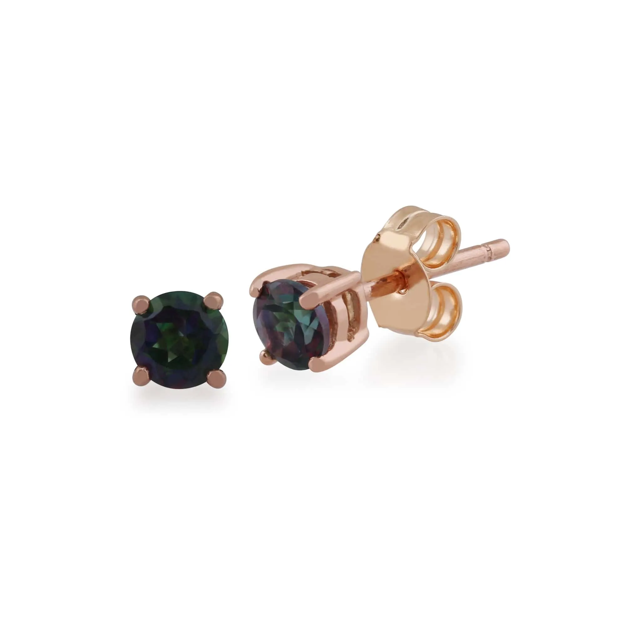 Classic Round Mystic Topaz Stud Earrings with Detachable Diamond Square Ear Jacket in 9ct Rose Gold sold by Gemondo Jewellery product image thumbnail 2