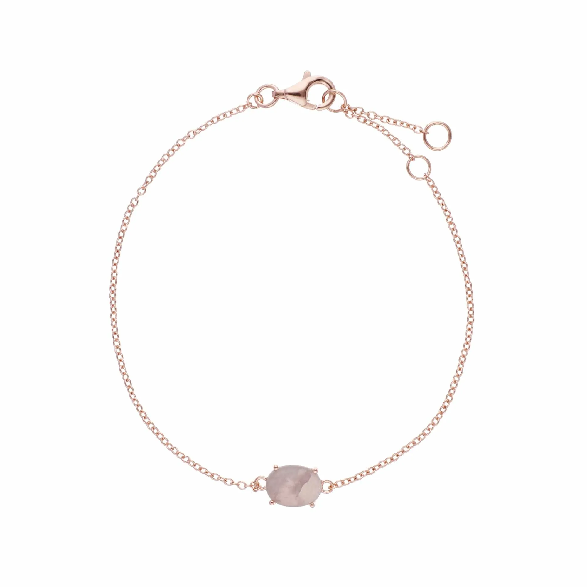 Gemondo Rose Gold Plated Sterling Silver Rose Quartz Oval 19cm Bracelet sold by Gemondo Jewellery product image thumbnail 2