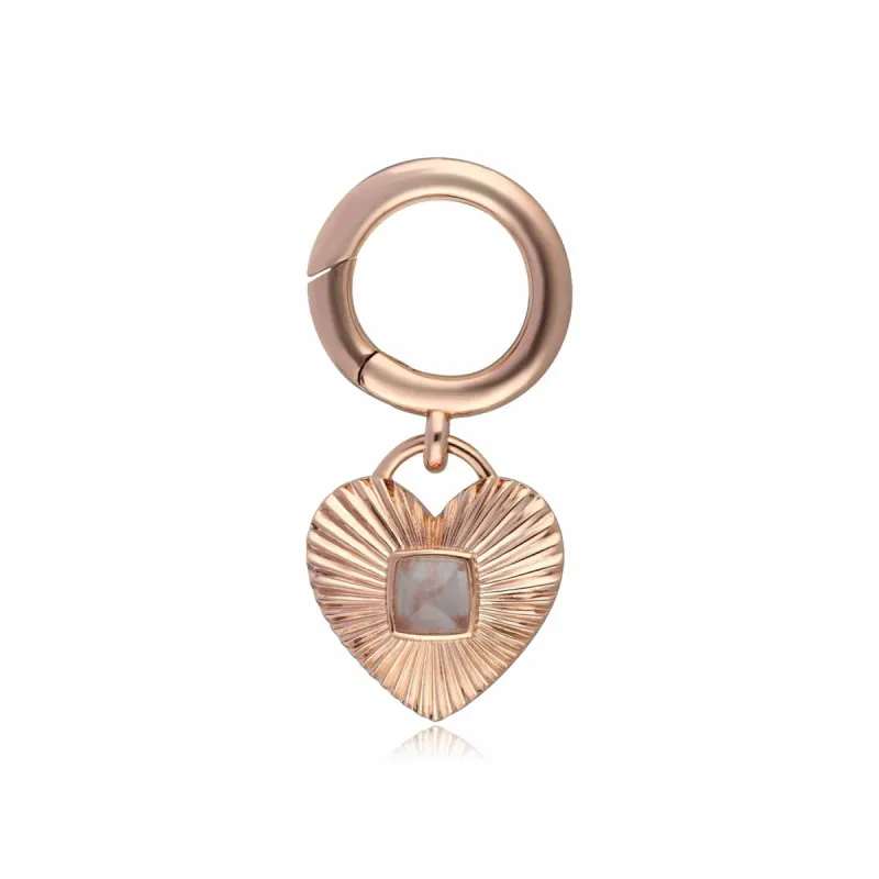 Queen of Paws Rose Quartz Small Pet Tag In Rose Gold Plated Silver sold by Gemondo Jewellery