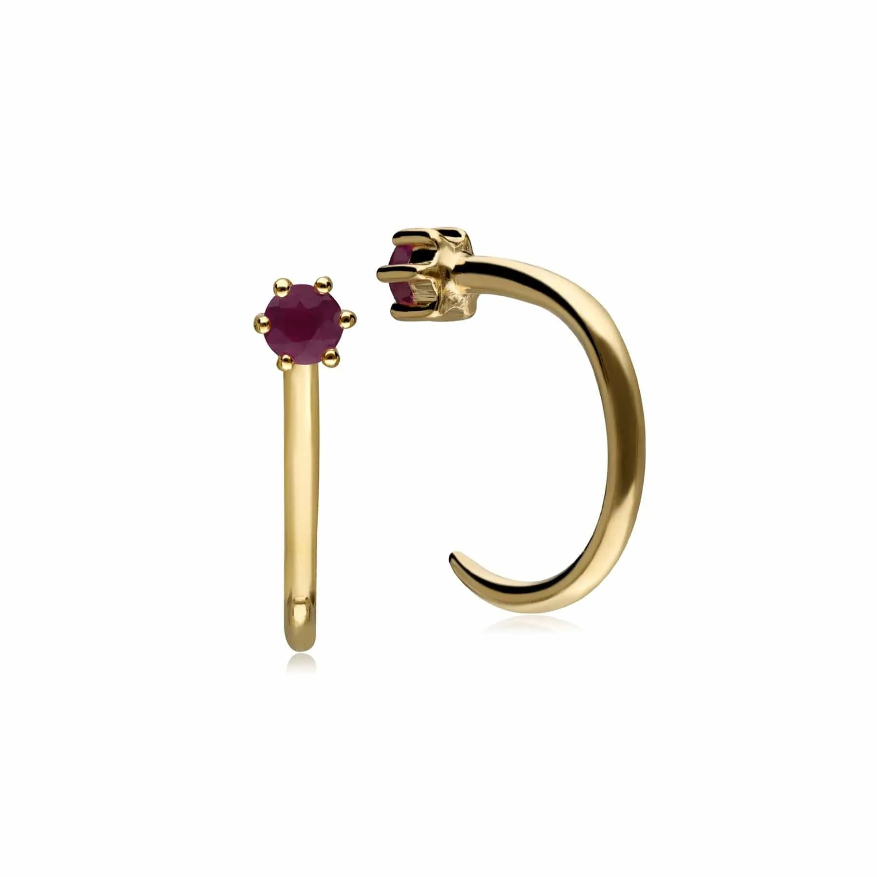 Ruby Pull Through Hoop Earrings In 9ct Yellow Gold sold by Gemondo Jewellery product image thumbnail 2