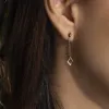 Mismatched Diamond Dangle Drop Earrings in 9ct Yellow Gold sold by Gemondo Jewellery
