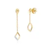 Mismatched Diamond Dangle Drop Earrings in 9ct Yellow Gold sold by Gemondo Jewellery