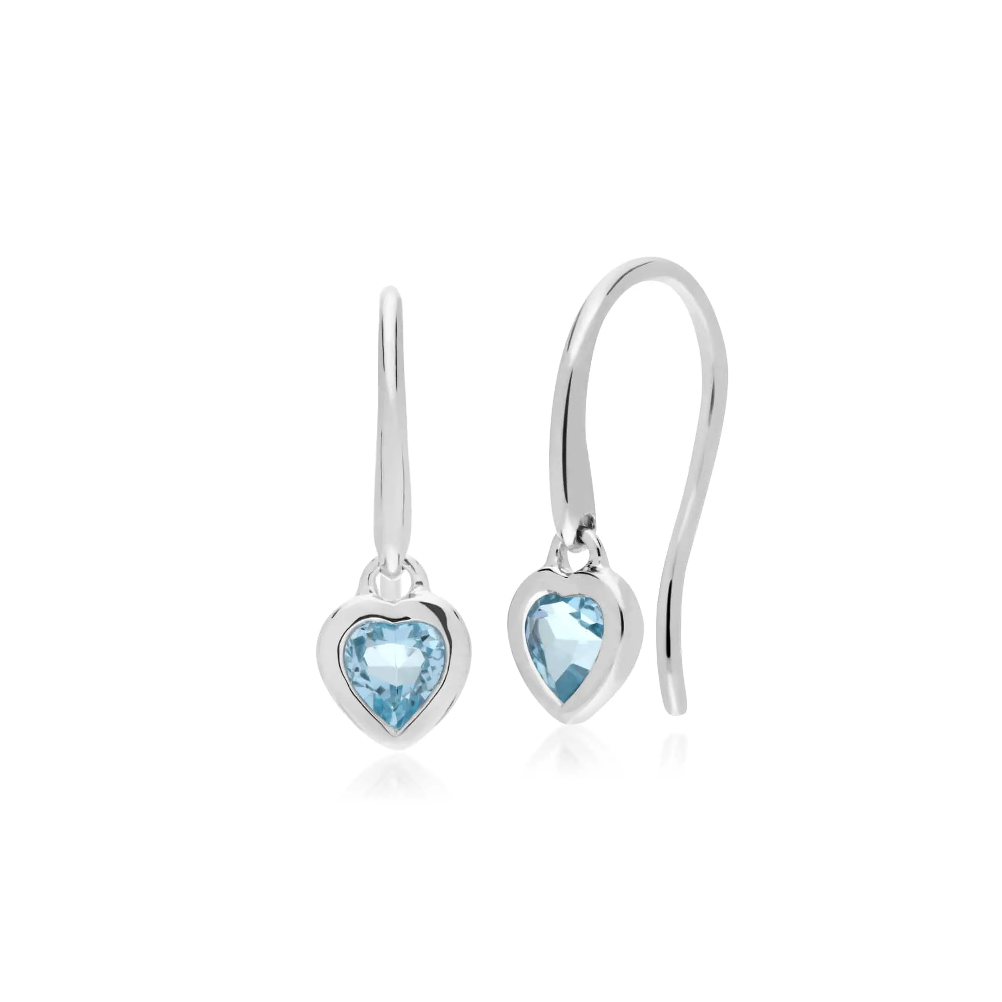 Classic Heart Blue Topaz Drop Earrings & Pendant Set in 925 Sterling Silver sold by Gemondo Jewellery product image thumbnail 2