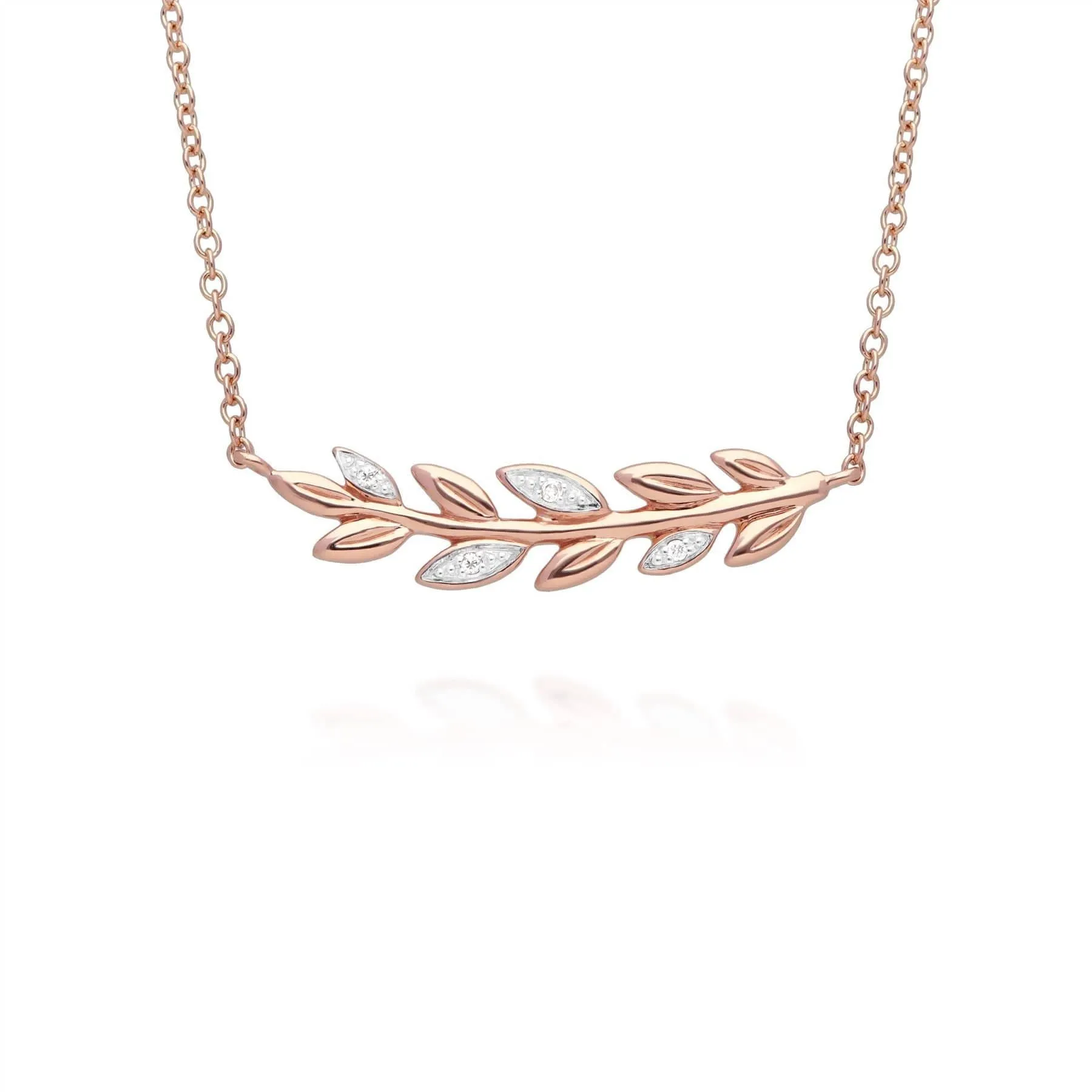 O Leaf Diamond Necklace & Ring Set in 9ct Rose Gold sold by Gemondo Jewellery product image thumbnail 3