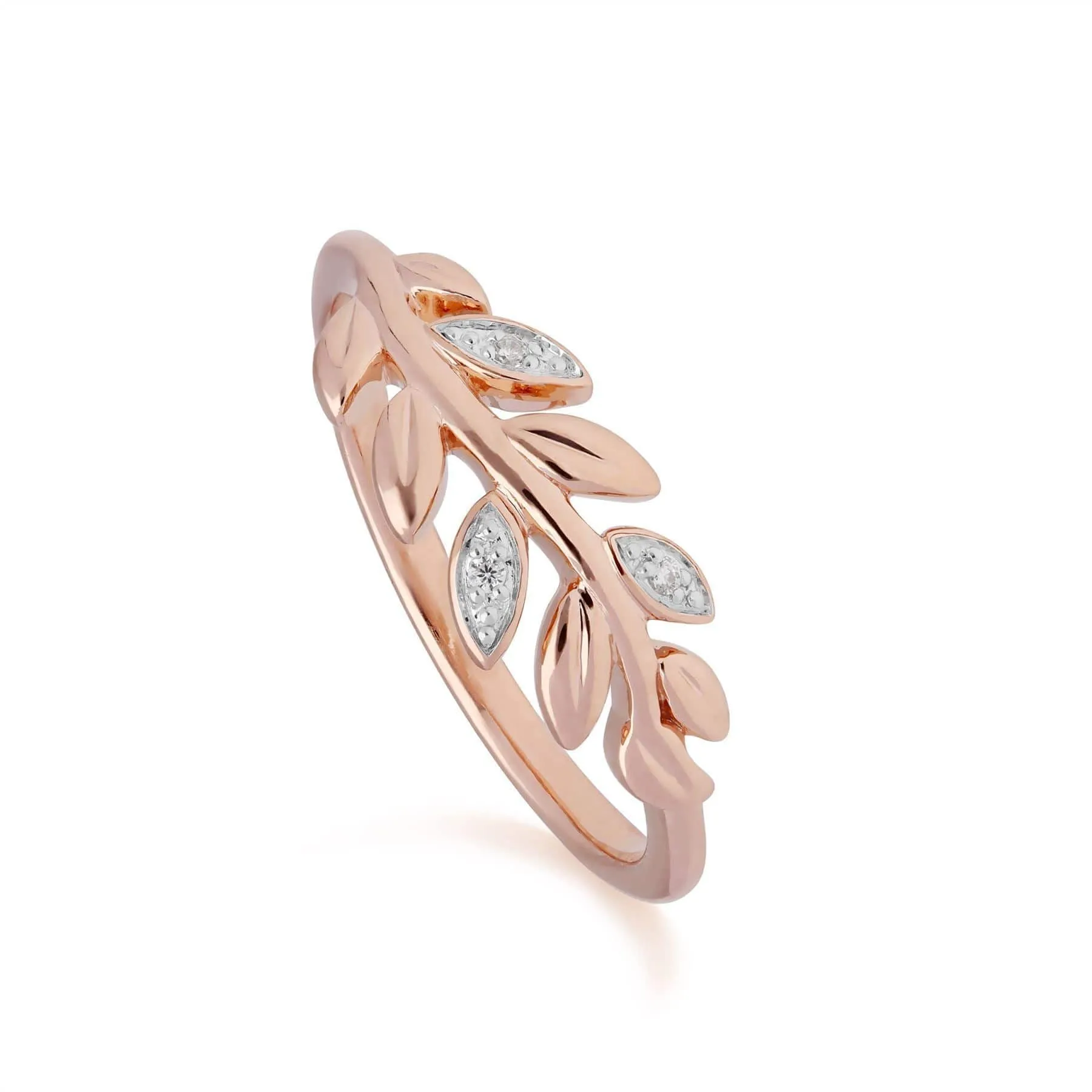 O Leaf Diamond Necklace & Ring Set in 9ct Rose Gold sold by Gemondo Jewellery product image thumbnail 5