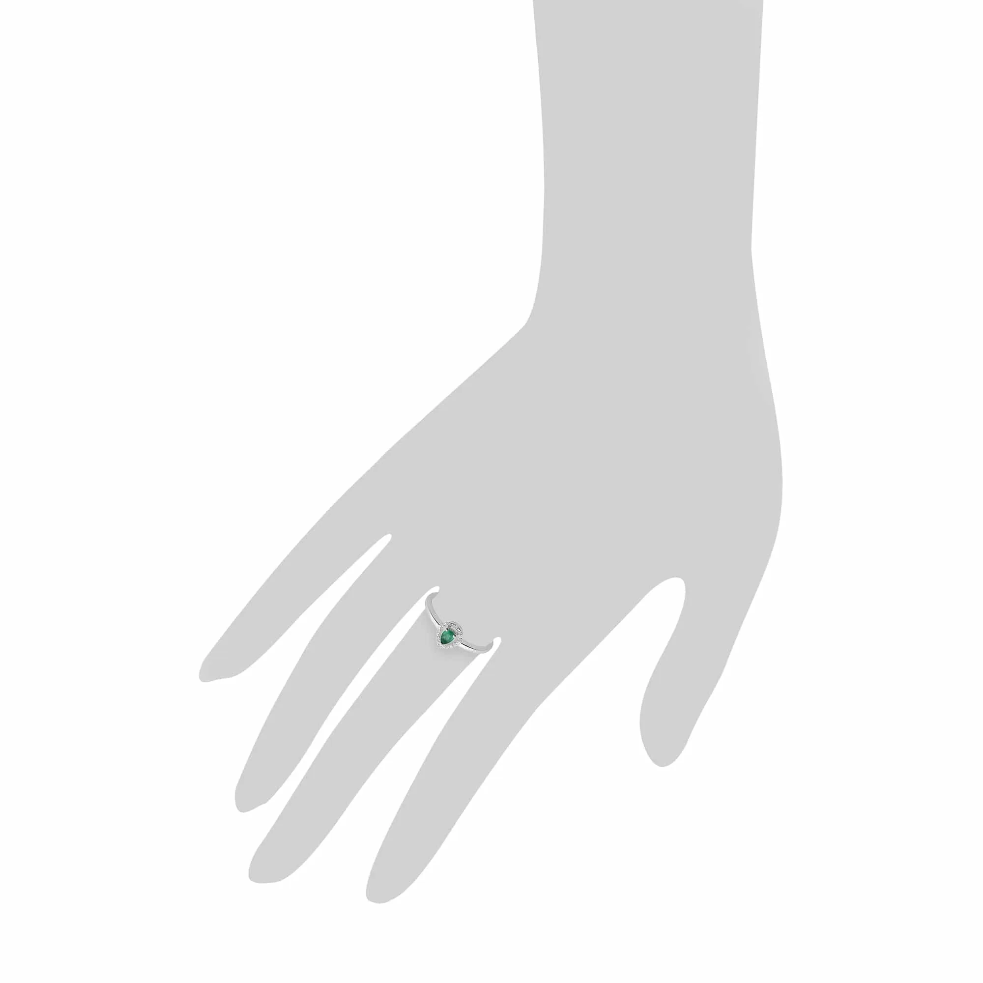 Gemondo 9ct White Gold Emerald & Diamond Pear Cluster Ring sold by Gemondo Jewellery product image thumbnail 3