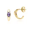 Modern Classic Oval Amethyst Hoop Earrings in 18ct Gold Plated Silver sold by Gemondo Jewellery