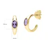 Modern Classic Oval Amethyst Hoop Earrings in 18ct Gold Plated Silver sold by Gemondo Jewellery