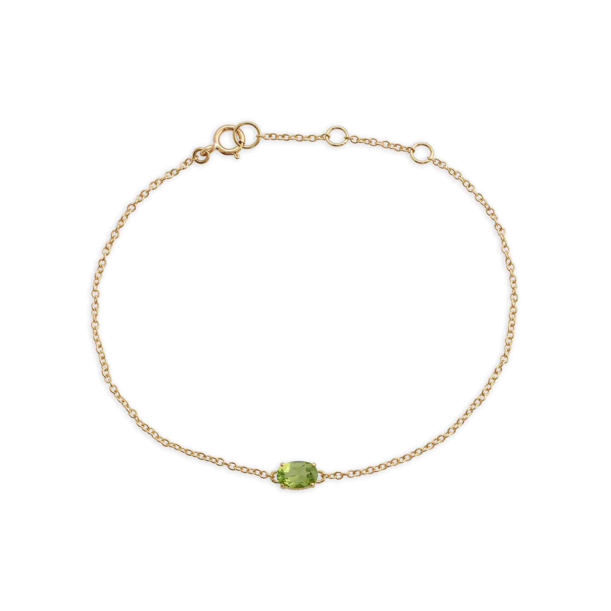 Classic Oval Peridot Single Stone Pendant & Bracelet Set in 9ct Yellow Gold sold by Gemondo Jewellery product image thumbnail 2