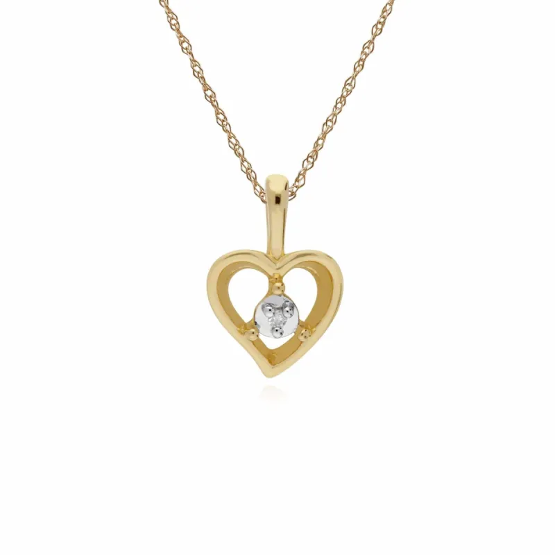Gemondo 9ct Yellow Gold Diamond Single Stone Heart 45cm Necklace sold by Gemondo Jewellery