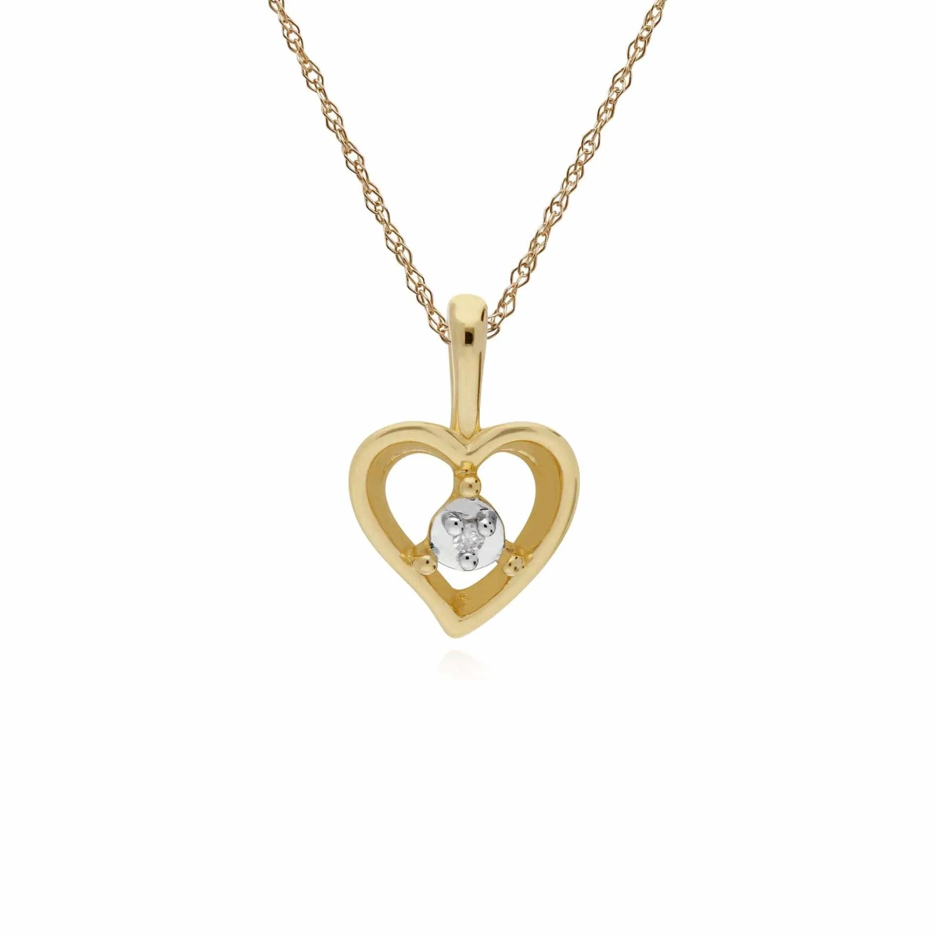 Gemondo 9ct Yellow Gold Diamond Single Stone Heart 45cm Necklace sold by Gemondo Jewellery