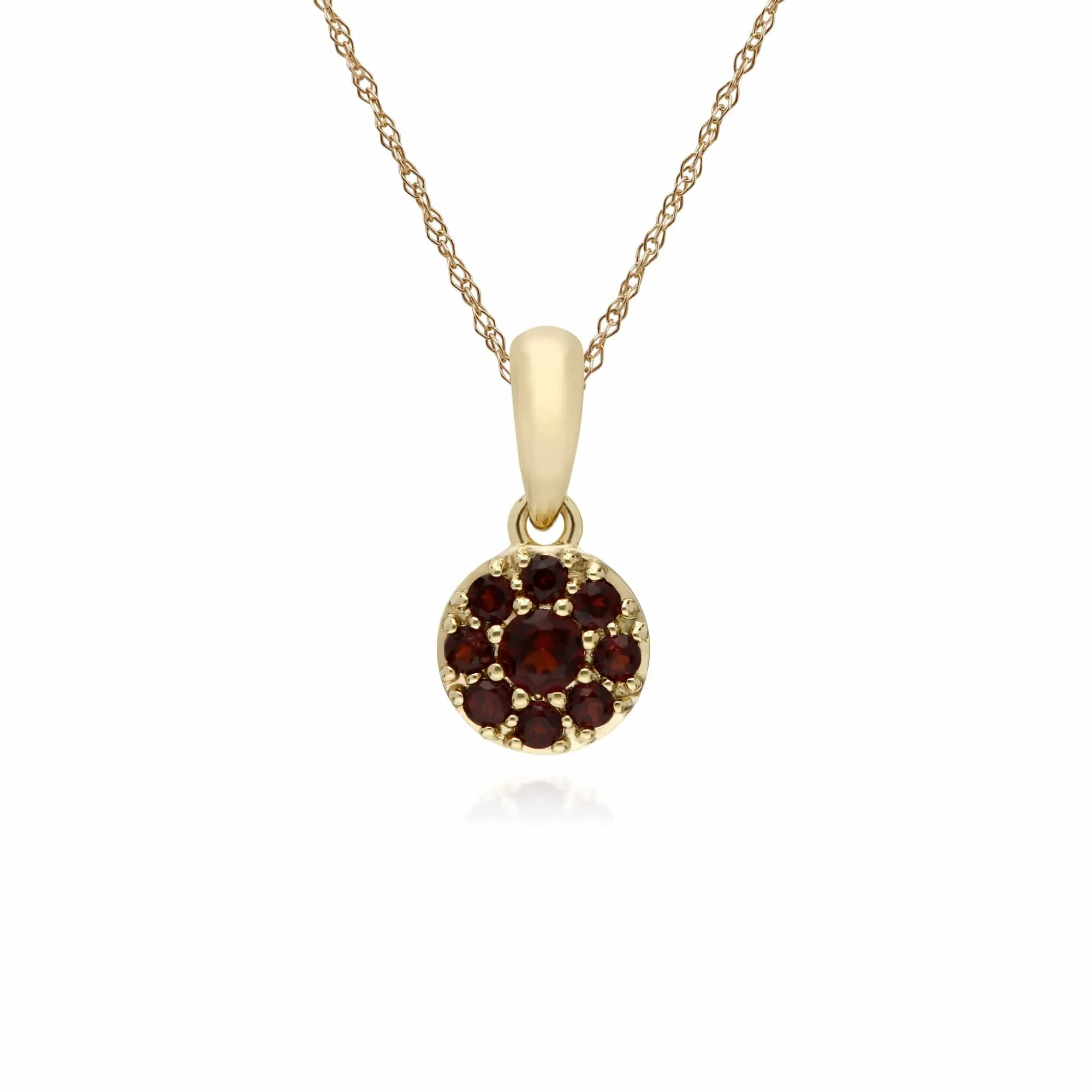 Classic Round Garnet Cluster Drop Earrings & Pendant Set in 9ct Yellow Gold sold by Gemondo Jewellery product image thumbnail 3