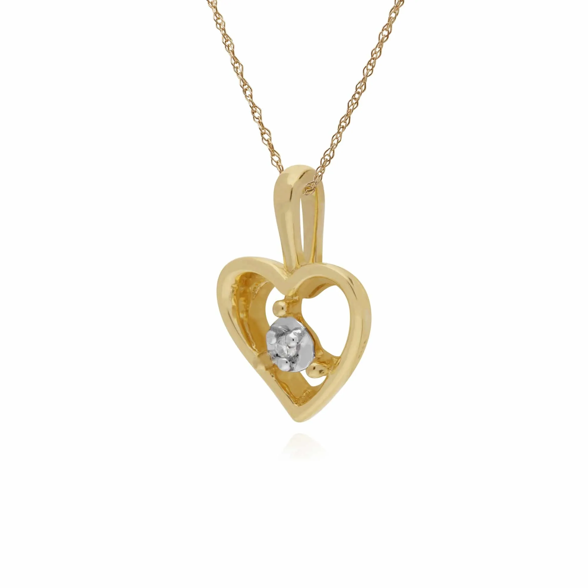 Gemondo 9ct Yellow Gold Diamond Single Stone Heart 45cm Necklace sold by Gemondo Jewellery product image thumbnail 2