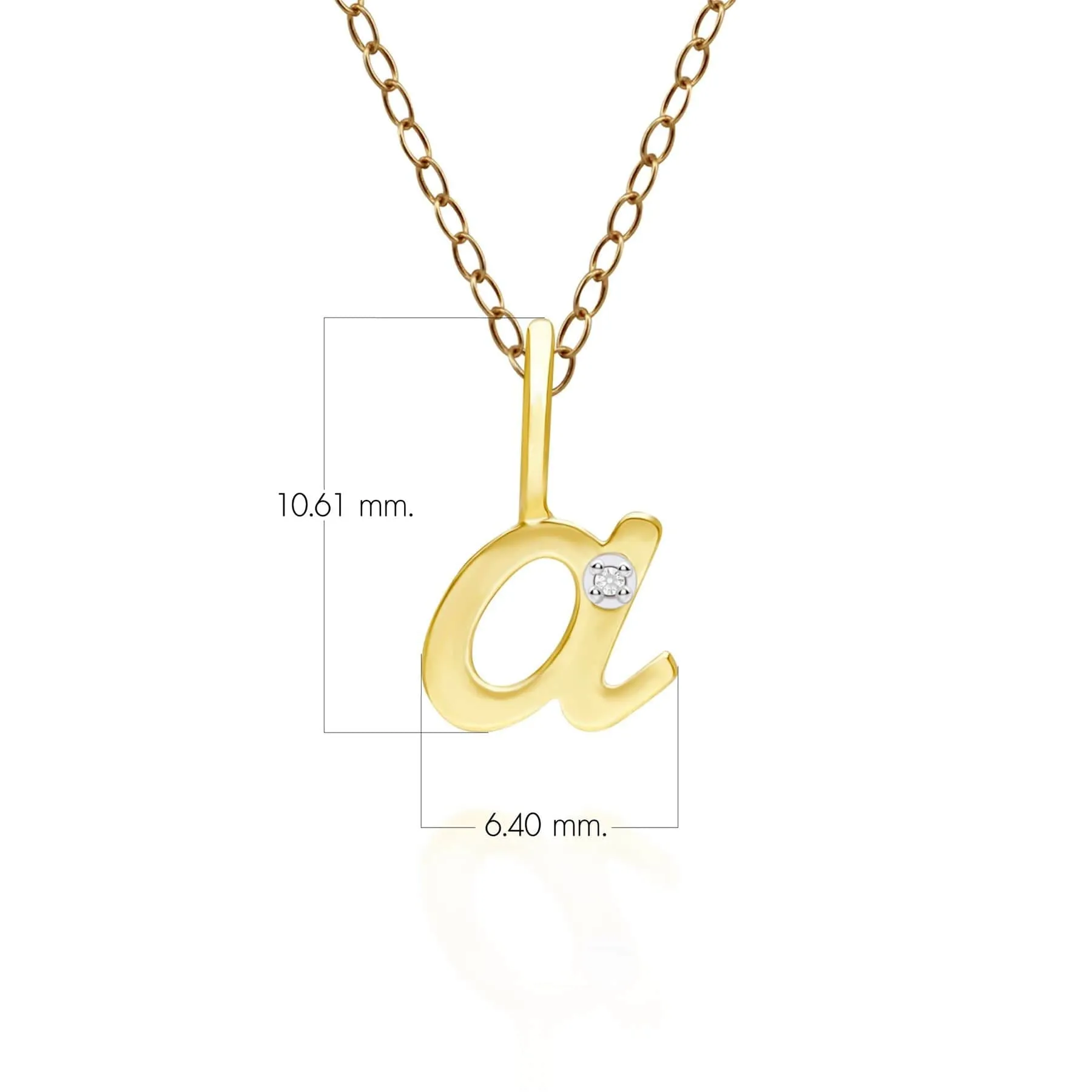 Alphabet Letter A Diamond pendant in 9ct Yellow Gold sold by Gemondo Jewellery product image thumbnail 3