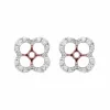 Classic Round Ruby Stud Earrings with Detachable Diamond Flower Jacket in 9ct Rose Gold sold by Gemondo Jewellery