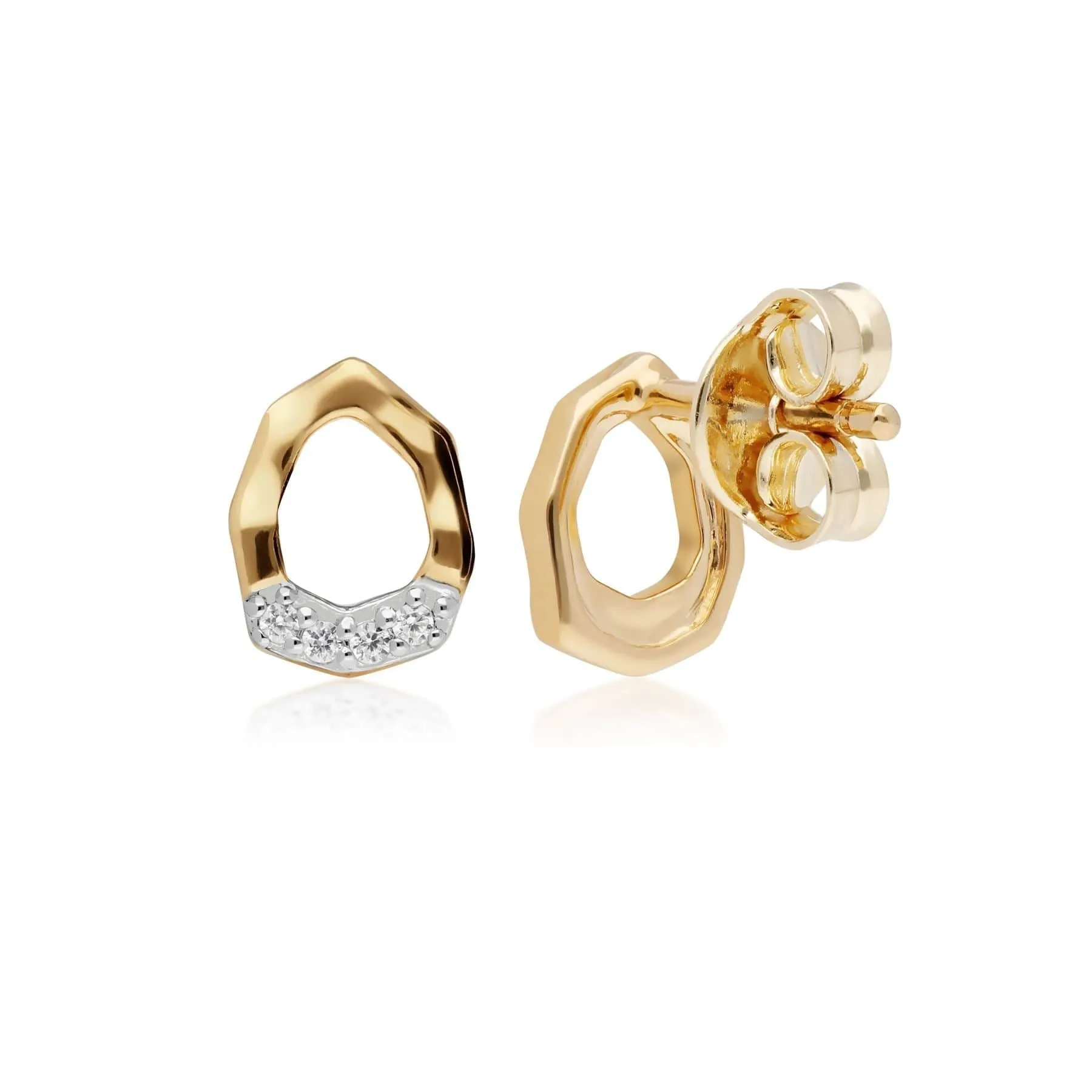 Diamond Asymmetrical Stud Earrings in 9ct Yellow Gold sold by Gemondo Jewellery product image thumbnail 3