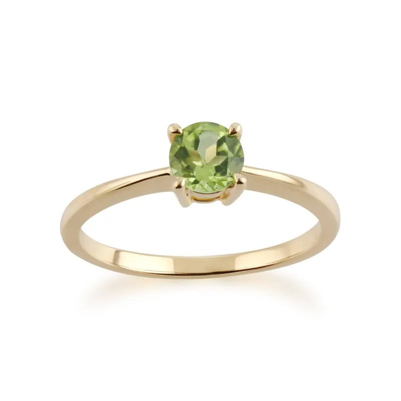 Gemondo 9ct Yellow Gold Peridot Round Cut Single Stone Ring sold by Gemondo Jewellery