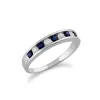 Classic Round Sapphire & Diamond 9ct White Gold Half Eternity Ring sold by Gemondo Jewellery