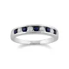 Classic Round Sapphire & Diamond 9ct White Gold Half Eternity Ring sold by Gemondo Jewellery
