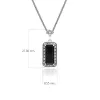 Art Deco Style Octagon Onyx and Marcasite Pendant Necklace in Sterling Silver sold by Gemondo Jewellery